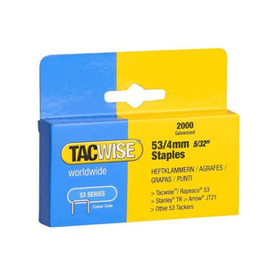 Tacwise 53 Light-Duty Staples 4mm (Type JT21 A) (Pack 2000) Tacwise - RockBottom Northampton