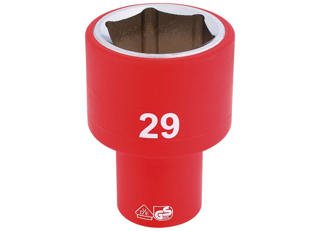 Draper Fully Insulated VDE Socket, 1/2" Sq. Dr., 29mm 31988 Draper - Town Tools 