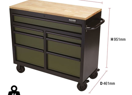 Draper BUNKER Workbench Roller Tool Cabinet, 7 Drawer, 41", Green 08221 Draper - Town Tools 