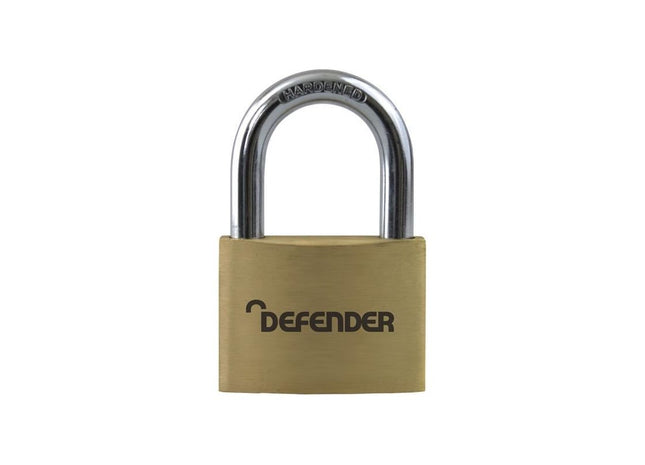 Defender Brass Padlock 50mm Keyed Alike DEFENDER - RockBottom Northampton