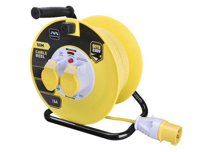 Masterplug Cable Reel 110V 16A Thermal Cut-Out 50m Masterplug - RockBottom Northampton