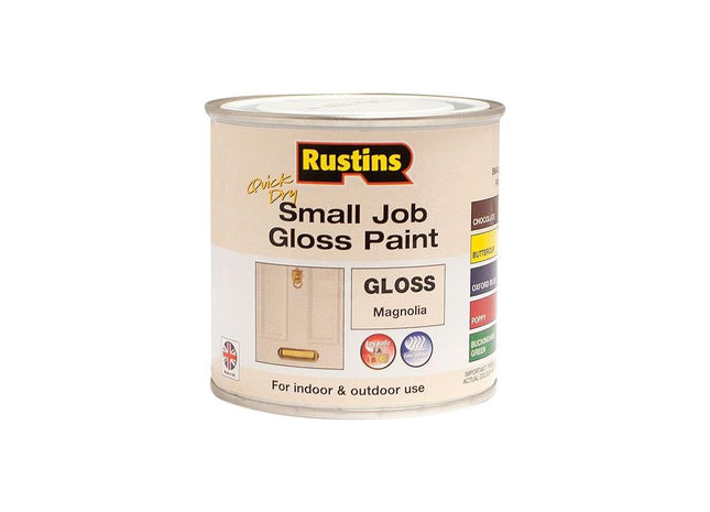 Rustins Quick Dry Small Job Gloss Paint Magnolia 250ml Rustins - RockBottom Nothampton