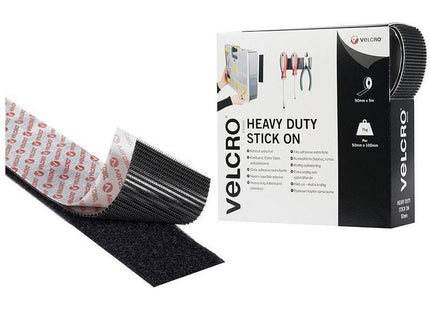 Velcro® Brand VELCRO® Brand Heavy-Duty Stick On Tape 50mm x 5m Black VELCRO® Brand - RockBottom Northampton
