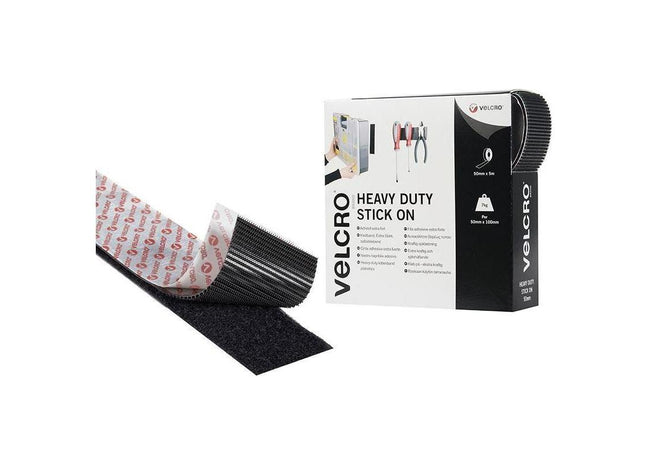 Velcro® Brand VELCRO® Brand Heavy-Duty Stick On Tape 50mm x 5m Black VELCRO® Brand - RockBottom Northampton