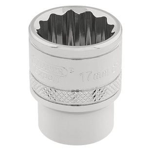 Draper HI-TORQ 12 Point Socket, 3/8" Sq. Dr., 17mm 32781 Draper - Town Tools 
