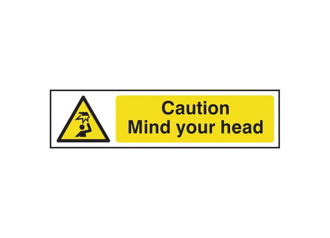 Scan Caution Mind Your Head - PVC Sign 200 x 50mm Scan - RockBottom Nothampton