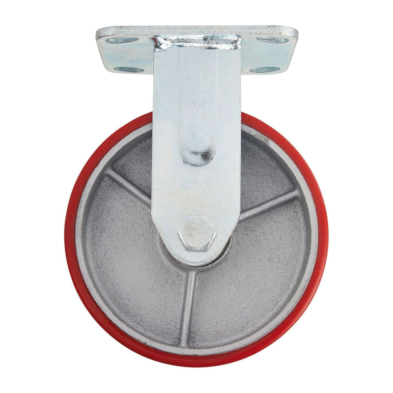Fixed Plate Fixing Heavy Duty Polyurethane Wheel, 160mm Diameter, S.W.L. 400kg Draper - Town Tools