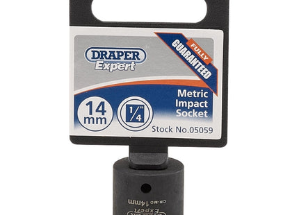 Draper Expert HI-TORQ 6 Point Impact Socket, 1/4" Sq. Dr., 14mm Draper - Town Tools 
