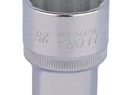 Draper Elora Bi-Hexagon Socket, 1/2" Sq. Dr., 25mm 24707 Draper - Town Tools 