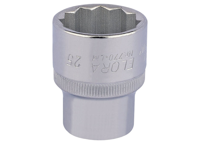 Draper Elora Bi-Hexagon Socket, 1/2" Sq. Dr., 25mm 24707 Draper - Town Tools 