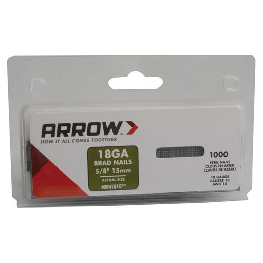 Arrow BN1810 Brad Nails 15mm (Pack 1000) Arrow - RockBottom Northampton 