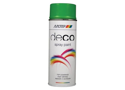 Motip® Deco Spray Paint High Gloss RAL 6018 Yellow Green 400ml MOTIP® - RockBottom Northampton