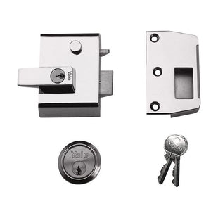 Yale Locks P2 Double Locking Nightlatch 40mm Backset DMG/PB Finish Visi Yale Locks - RockBottom Northampton