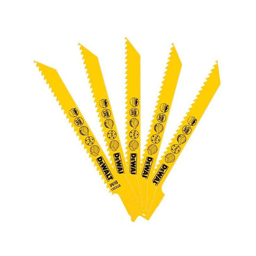 Dewalt Power Tools Bi-Metal Reciprocating Blade for Wood, Fine Fast Cuts 152mm x 6 TPI (Pack 5) DeWALT Power Tools - RockBottom Northampton