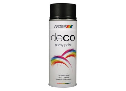 Motip® Deco Spray Paint Matt RAL 9005 Deep Black 400ml MOTIP® - RockBottom Northampton