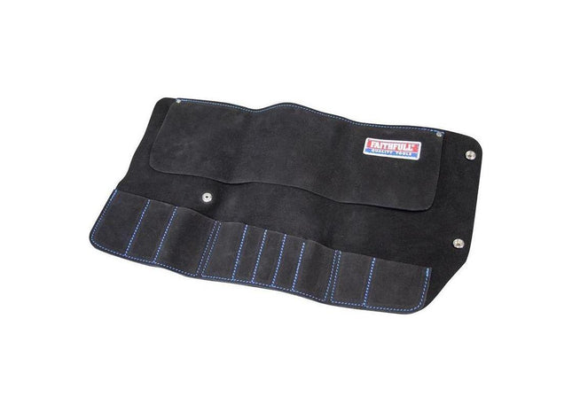 Faithfull 10 Pocket Leather Tool Roll Faithfull - RockBottom Northampton