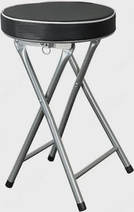 Anz Padded Round Folding Stool Black