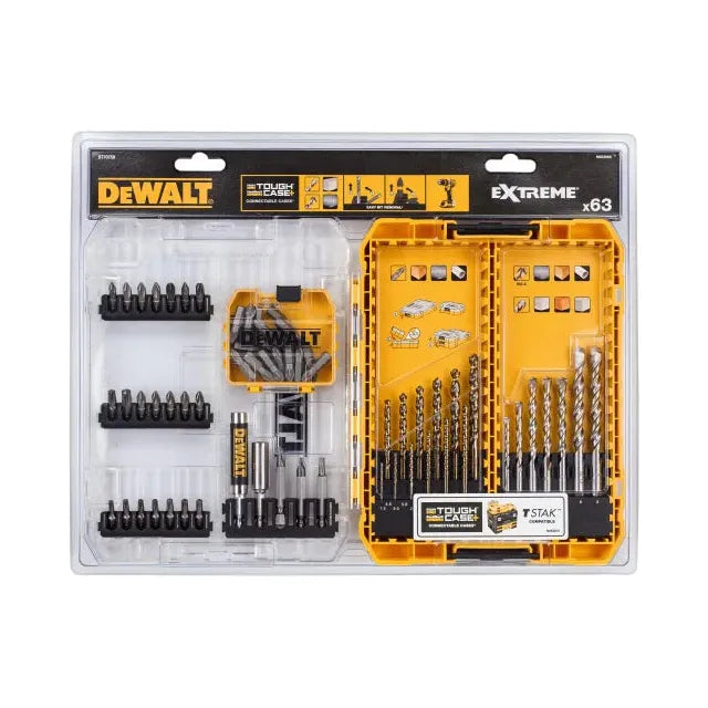 Dewalt Power Tools DT70759 Mixed Drill & Bit Set, 63 Piece DeWALT Power Tools - RockBottom Northampton