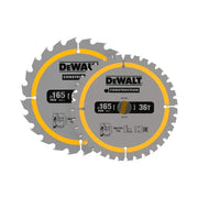 Dewalt Power Tools DT90270 Construction Circular Saw Blade 2 Pack 165 x 20mm x 24T/36T DeWALT Power Tools - RockBottom Northampton