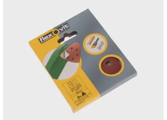 Delta Hook & Loop Sanding Sheets 94mm Medium 80G (Pack 6)