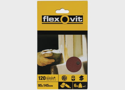 Flexovit Detail Hook & Loop Sanding Sheets 95x145mm Medium 80G (Pack 6)