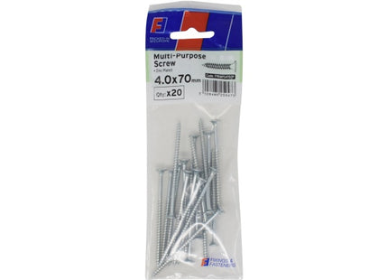 ForgePack Multi-Purpose Screw 20 per pack ZP 4.0x70mm