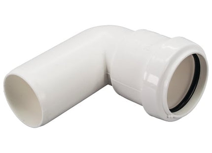Floplast pushfit waste 90 degree conversion bend 32mm white WP26