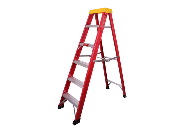 1.6M FIBREGLASS STEPLADDER:5 step & tray