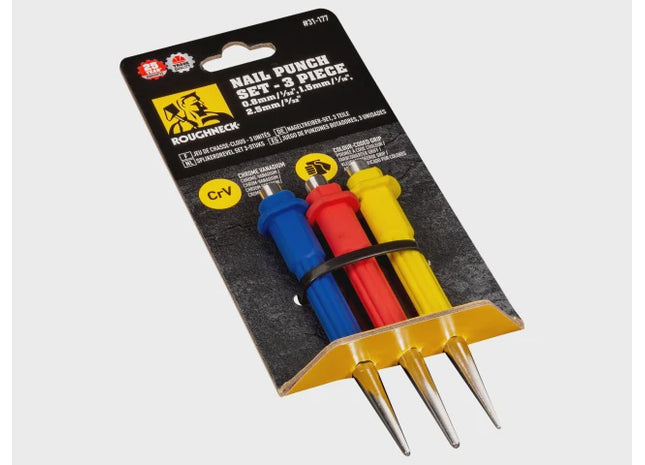 Nail Punch Set, 3 Piece