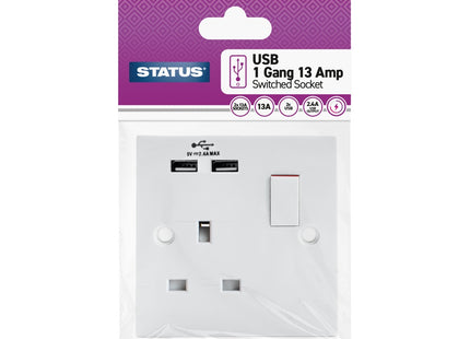 Status 1 Gang 13 Amp With USB