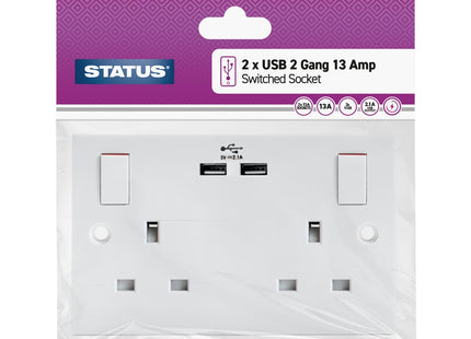 2 Gang 2 USB Wall Socket