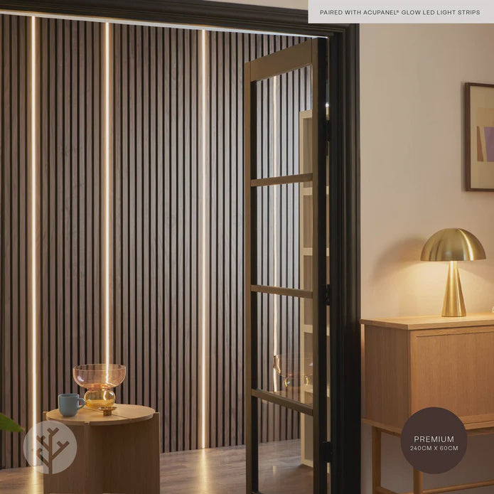 ACUPANEL Acoustic Slat Wall Panels Walnut ( OILED FINISH )