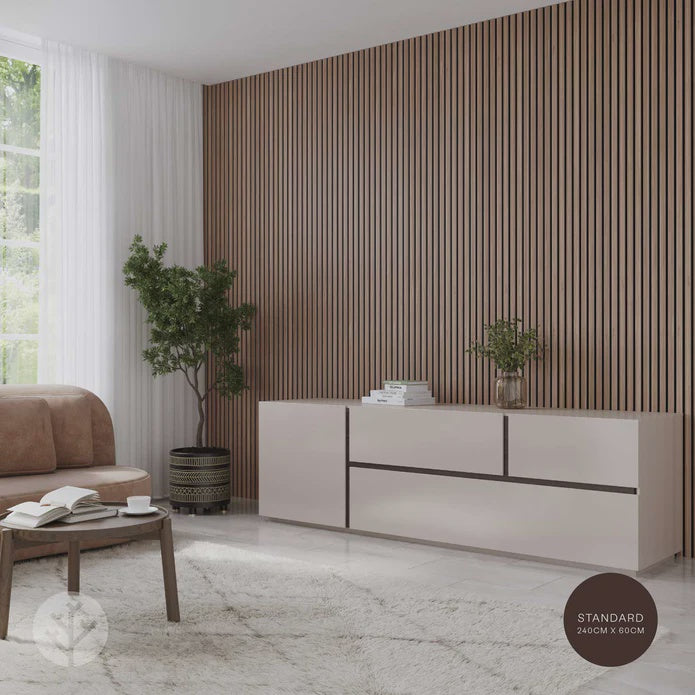 ACUPANEL Acoustic Slat Wall Panels Walnut ( STANDARD )