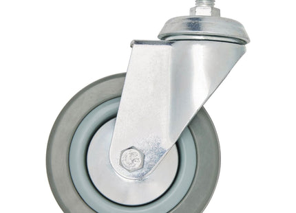 Draper Swivel Bolt Fixing Rubber Castor, 100mm Diameter, S.W.L. 80kg Draper - Town Tools