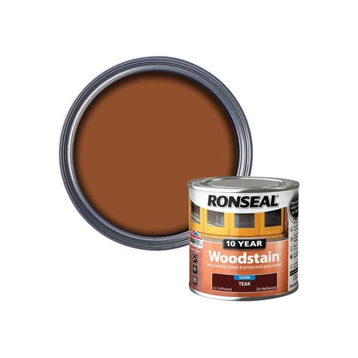 Ronseal 10 Year Woodstain Teak 250ml Ronseal - RockBottom Nothampton