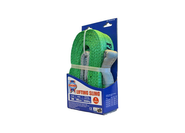 Faithfull Lifting Sling Green 2 Tonne 60mm x 3m Faithfull - RockBottom Northampton