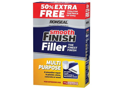 Ronseal Smooth Finish Multipurpose Wall Powder Filler 500g + 50% Ronseal - RockBottom Nothampton