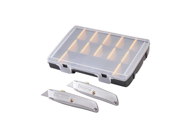 Stanley® Hand Tools 99E Trimming Knife Twin Pack with 50 Spare Blades in Organiser STANLEY® Hand Tools - RockBottom Nothampton