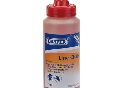 Draper Plastic Bottle of Red Chalk for Chalk Line, 115g 42975 Draper - Town Tools 