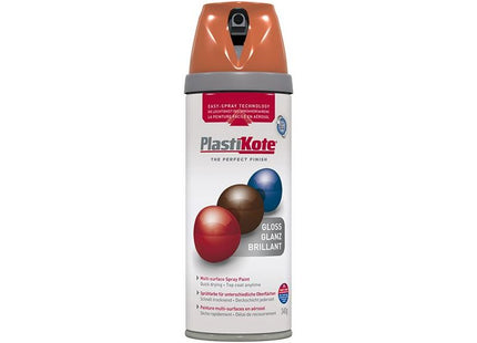 Plastikote Twist & Spray Gloss Orange 400ml PlastiKote - RockBottom Nothampton