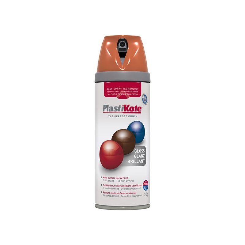 Plastikote Twist & Spray Gloss Orange 400ml PlastiKote - RockBottom Nothampton