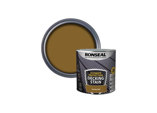 Ronseal Ultimate Protection Decking Stain Country Oak 2.5 litre Ronseal - RockBottom Nothampton