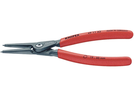 Draper Knipex 49 11 A2 180mm External Straight Tip Circlip Pliers, 19 - 60mm Cap Draper - Town Tools 