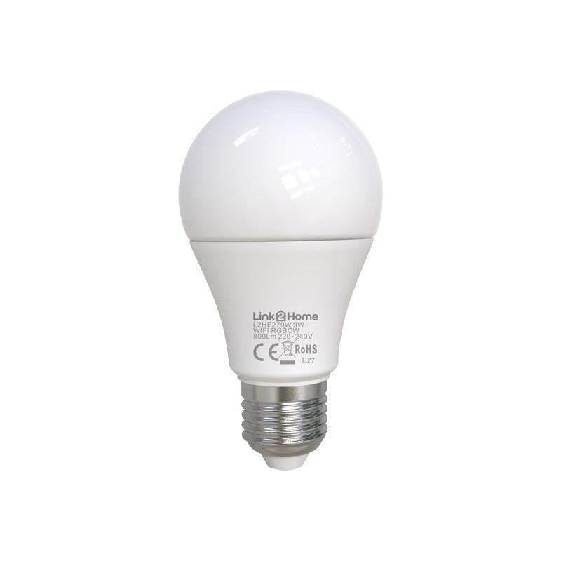 Link2Home Wi-Fi LED ES (E27) Opal GLS Dimmable Bulb, White + RGB 800 lm 9W Link2Home - RockBottom Northampton