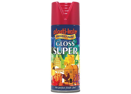 Plastikote Gloss Super Spray Bright Red 400ml PlastiKote - RockBottom Nothampton
