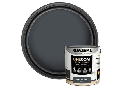 Ronseal One Coat Everywhere Interior Paint Charcoal Grey Matt 2.5 litre Ronseal - RockBottom Nothampton