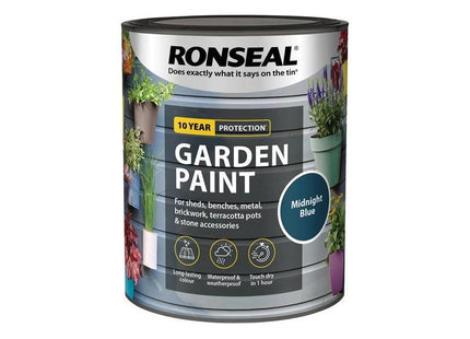 Ronseal Garden Paint Midnight Blue 750ml Ronseal - RockBottom Nothampton