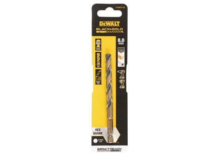 Dewalt Power Tools BLACK&GOLD Hex HSS-G Drill Bit 8.0mm DeWALT Power Tools - RockBottom Northampton