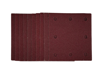 Draper 1/4 Sanding Sheets with Hook and Loop, 115 x 105mm, 80 Grit (Pack of 10) Draper - Town Tools 