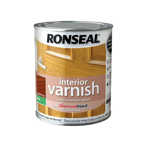Ronseal Interior Varnish Quick Dry Matt Medium Oak 250ml Ronseal - RockBottom Nothampton